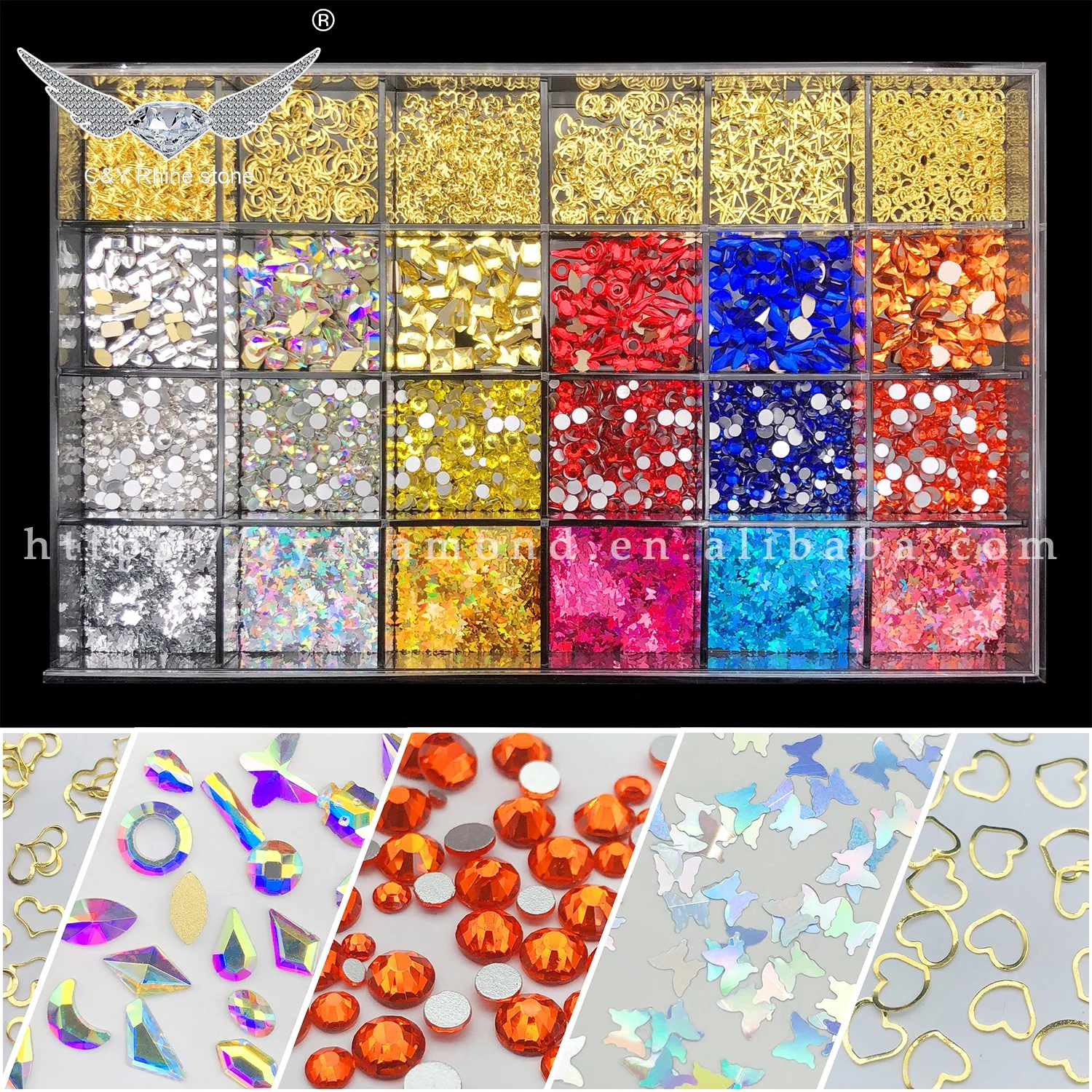 

B4 Nail Art Accessories Sizes Stones Decoration Crystals Mixed Shapes For Nails Rhinestone