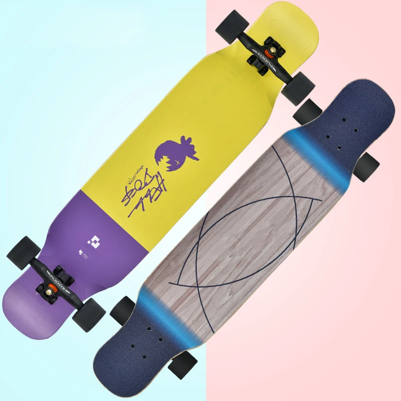 

Hot Sale Custom Logo 42 Inch Double Rocker Canadian Maple Skateboard Longboard Complete