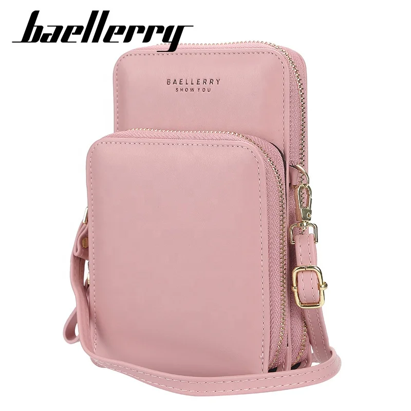 

Baellerry Big Capacity Women Shoulder Bags Zipper Long Wallet For Girls Crossbody Bag, Red,gray,black,pink,blue,purple