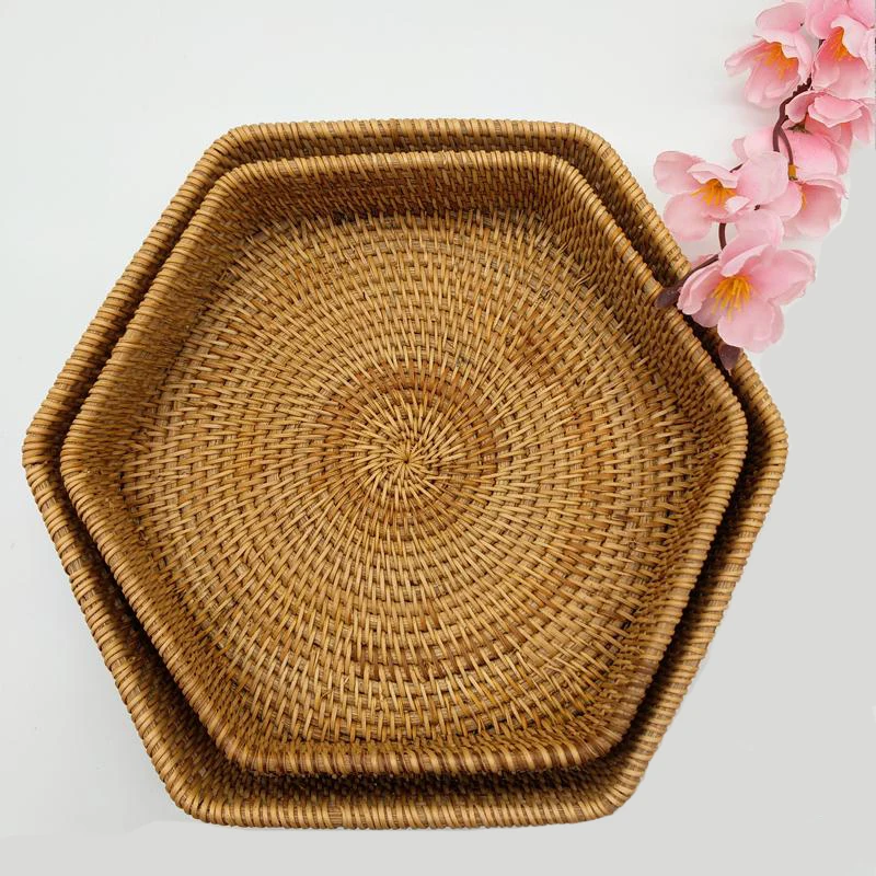 

2021 Factory Wholesale Decorative Modern Fruit Plate Original Ecological, Raw rattan color