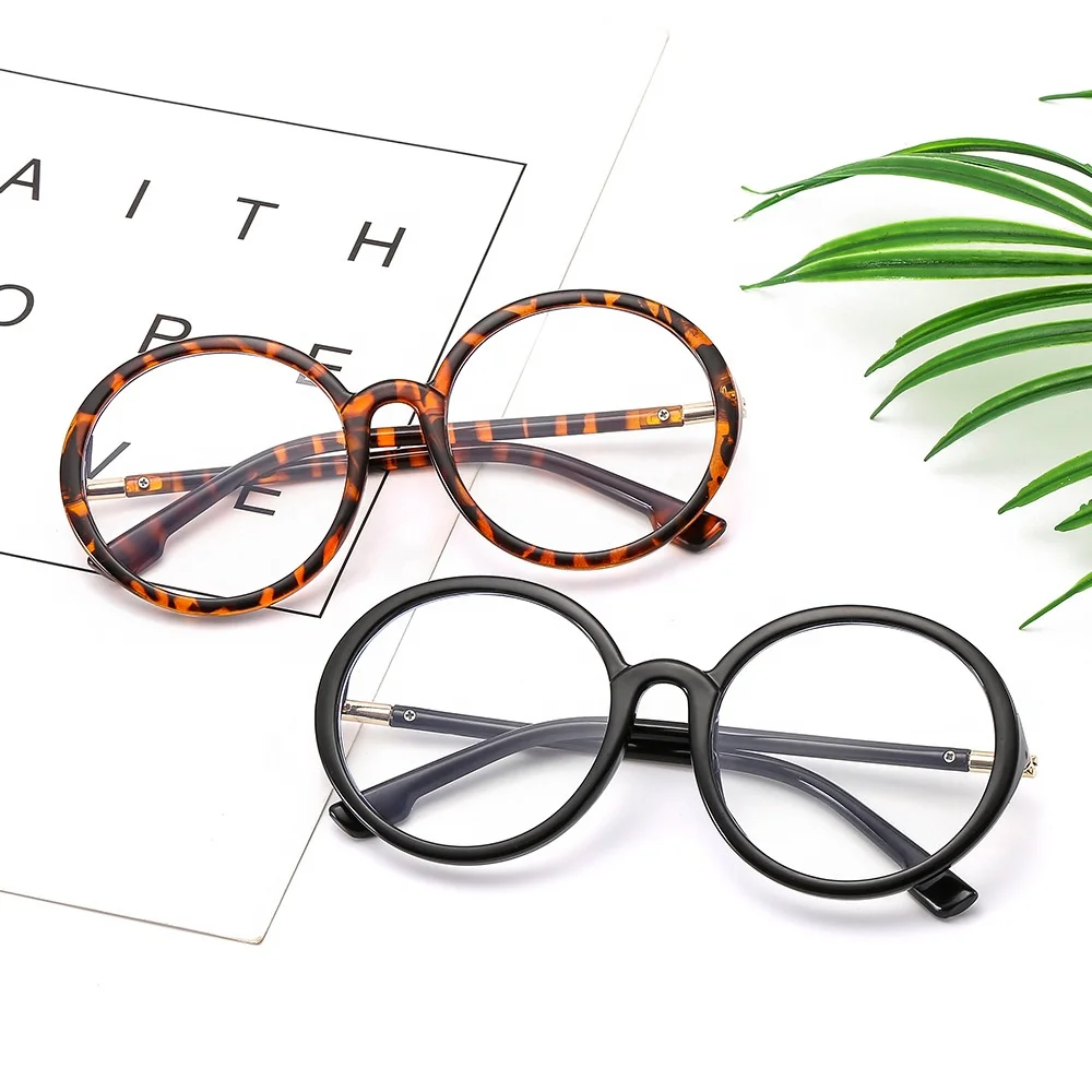 

Custom ultralight glasses flexible pc frame myopia lens blue light blocking eyeglasses oversize round frame plain spectacles, Mix color or custom colors