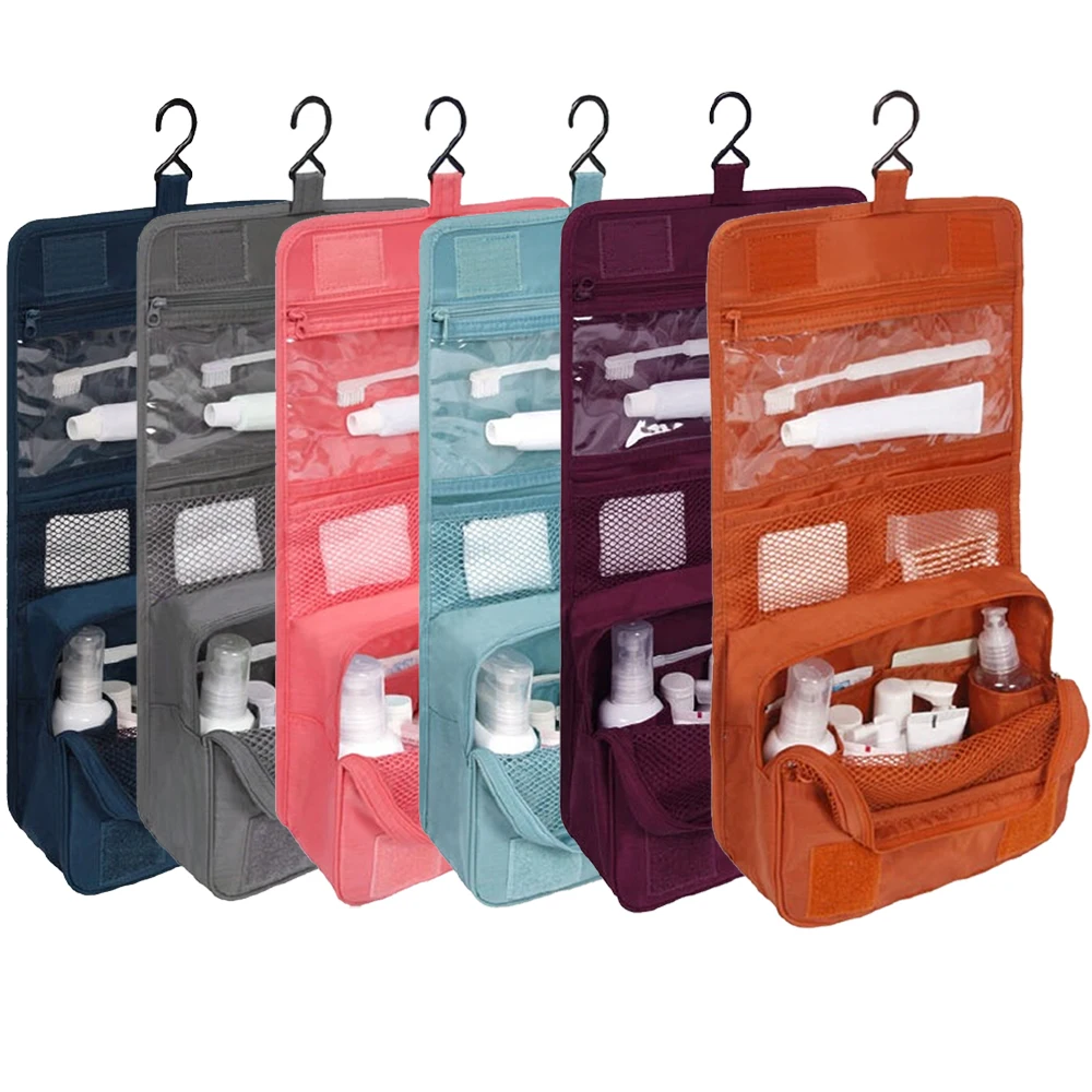 

New Portable Travel Cosmetic Storage MakeUp Bag Folding Hanging Toiletry Case Wash Organizer Pouch Storage Pouch Hanging Bag