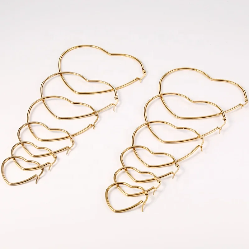 

Fashion silver gold star oval heart earrings jewelry fashion 2019 stainless steel earrings for women charm best gift, As picture