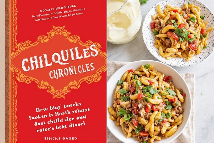Healthy version of chilquiles made with baked tortilla chips and Greek yogurt instead of crema