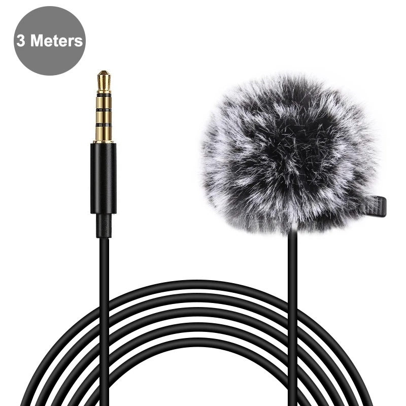 

Dropshipping OEM Factory PULUZ 3m 3.5mm Jack Condenser Lavalier Microphone