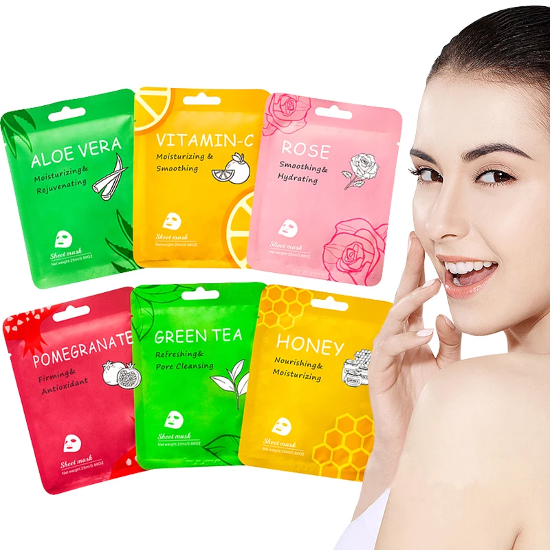 

Private Label Korean Whitening Moisturizing Sheet Fruit Beauty Face Mask Korean Mascarillasl Skin Care Organic Honey Facial Mask