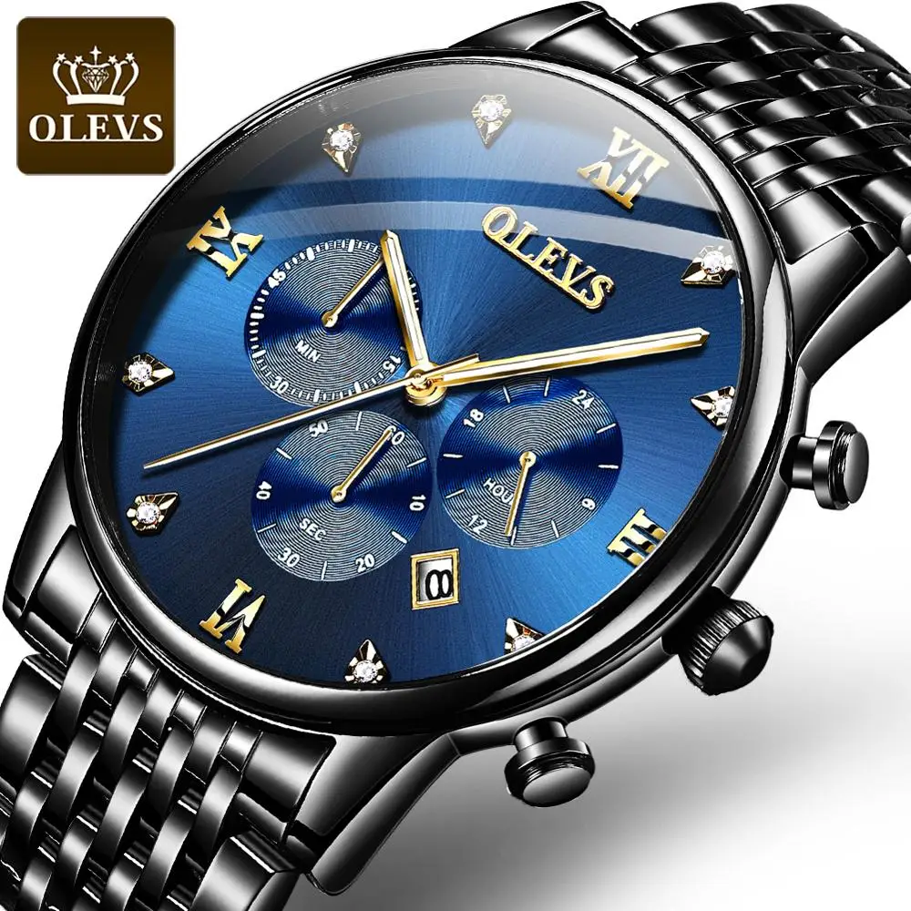 

Chronograph Quartz Military Watches Men Wrist Stainless Steel Fashion Sport Waterproof Luxury Brand Big Dial Wristwatch