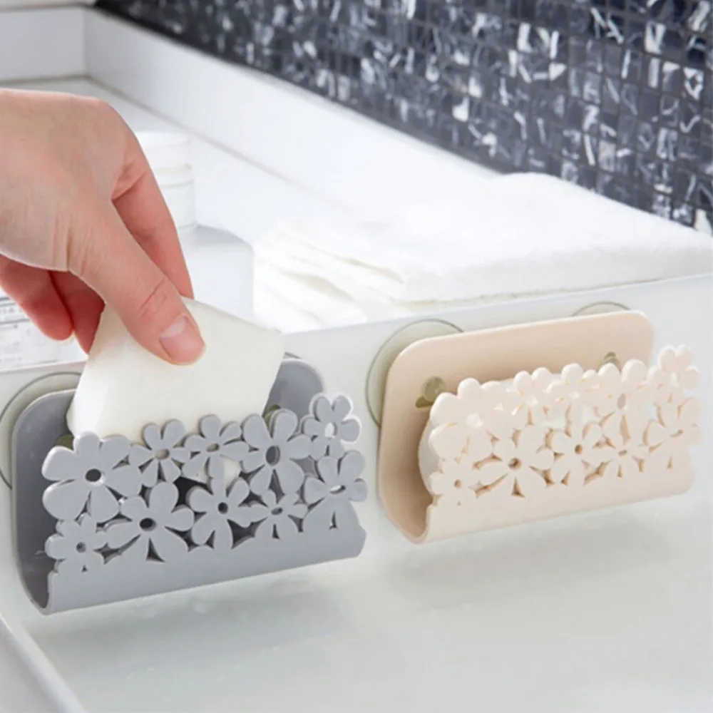 

Kitchen Bathroom Drying Rack Toilet Sink Suction Sponges Holder Rack Suction Cup Dish Scrubbers Soap Storage, As photo