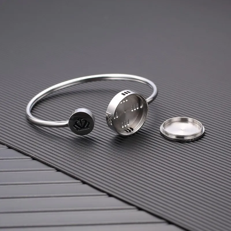 Loftily Jewelry Newest Handmade 316L Stainless Steel Her King His Queen Couple Bracelets Aroma Perfume Diffuser Bangle Bracelet