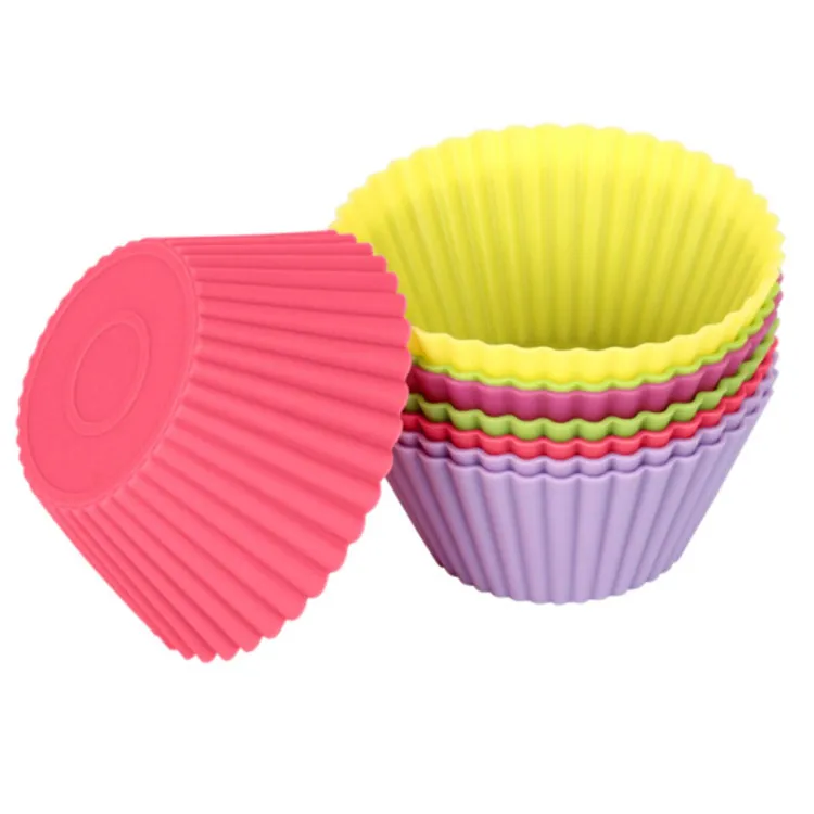 
BPA free high quality reusable silicone cupcake muffin baking cups 