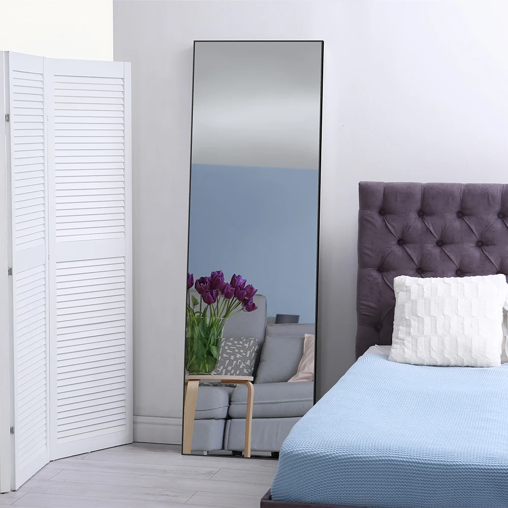 

Full Length Dressing Mirror Floor Hang on the door Wall mounted Body Mirror for Bedroom, Black