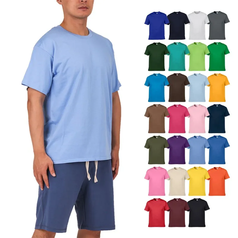 

Fashion High Quality 100% Cotton Summer Solid Color Men Casual Wear T Shirt, Custom
