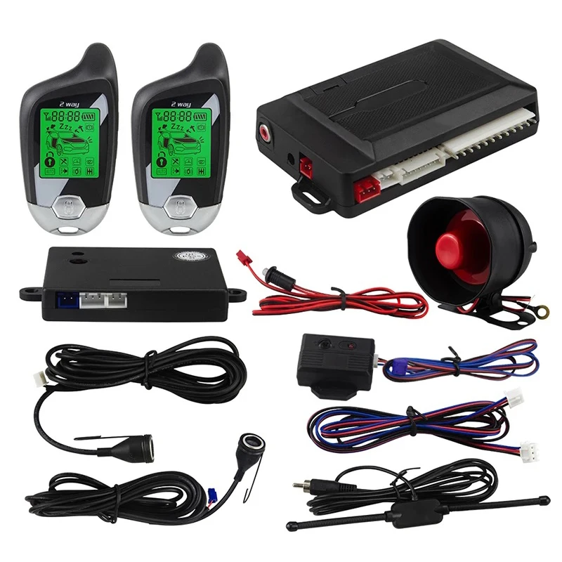 

high quality 2 way LCD car alarm ultrasonic sensor shock sensor vibration alarm warning car alarm