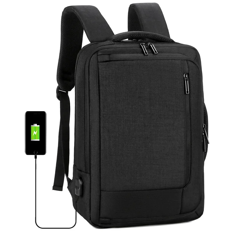 

nylon material high quality business teenage satchel school bags travel backpack for mens, Black, grey