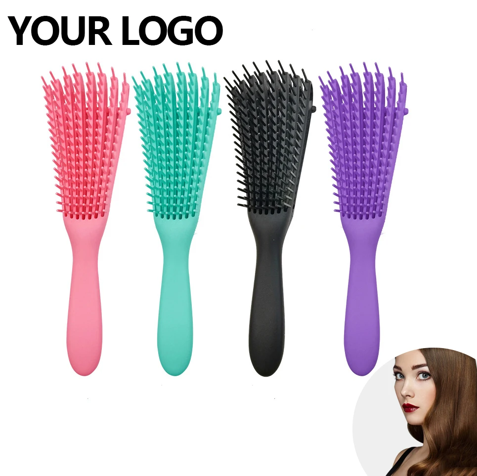 

Custom Pink Wet Bristle Curly Detangler Hairbrush Detangling Detangle Hair Extension Comb And Brush Set For Hair Manufacturers, Multi color