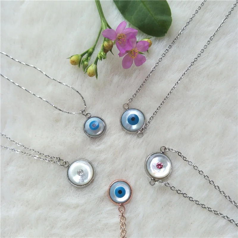 

Wholesale custom evil eye charm pendant jewelry accessories for necklace bracelet, White