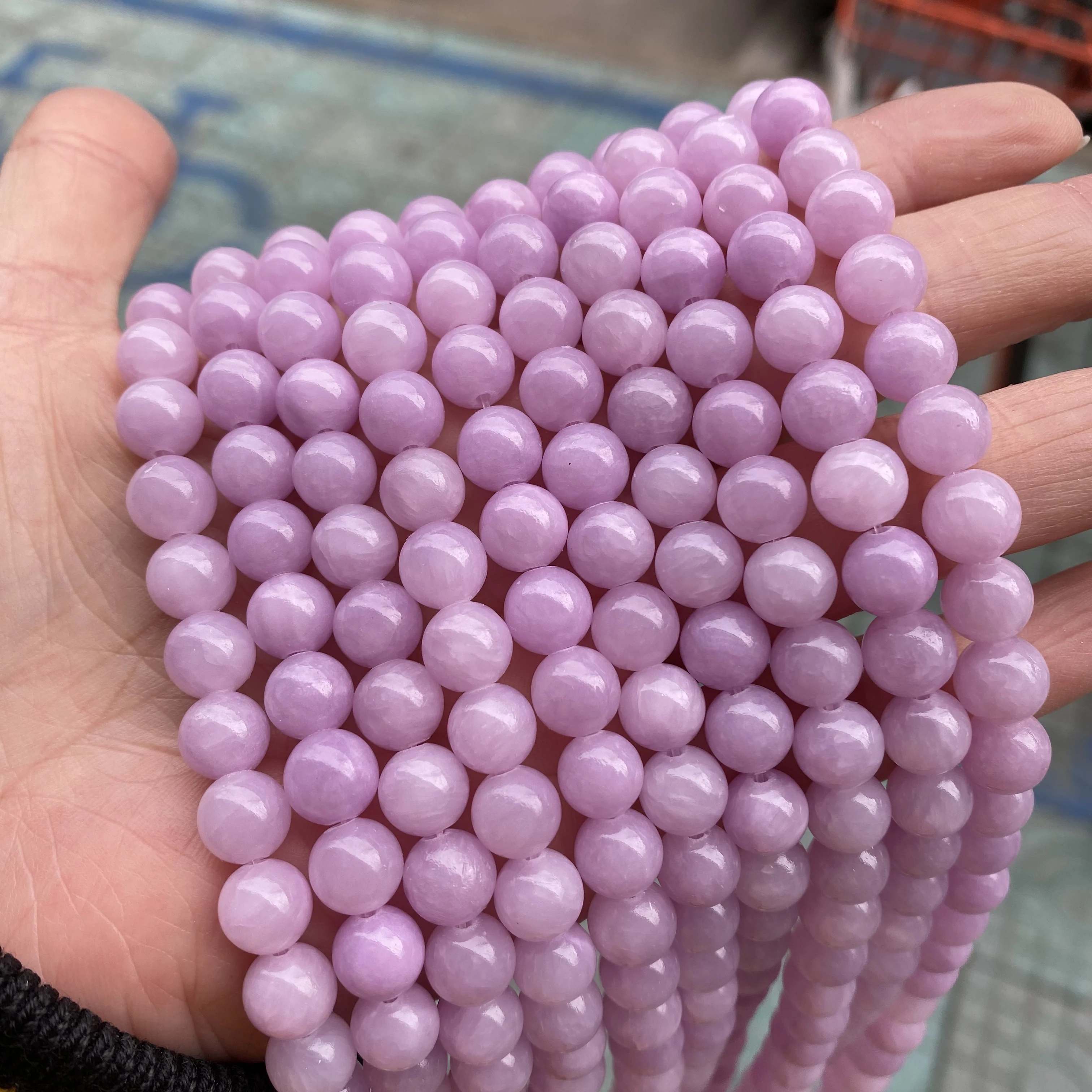 

Lavender Jade Beads Wholesale Natural Loose Round Matte Beads Dyed Purple Colour Jasper Lavender Jade beads for Jewelry Making