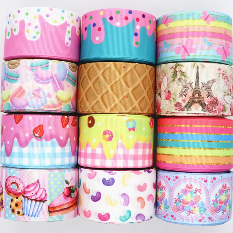 

20000designs 22mm 25mm 38mm 75mm cartoon Grosgrain Printed Ribbon handmade for DIY materials in stock custom ribbon