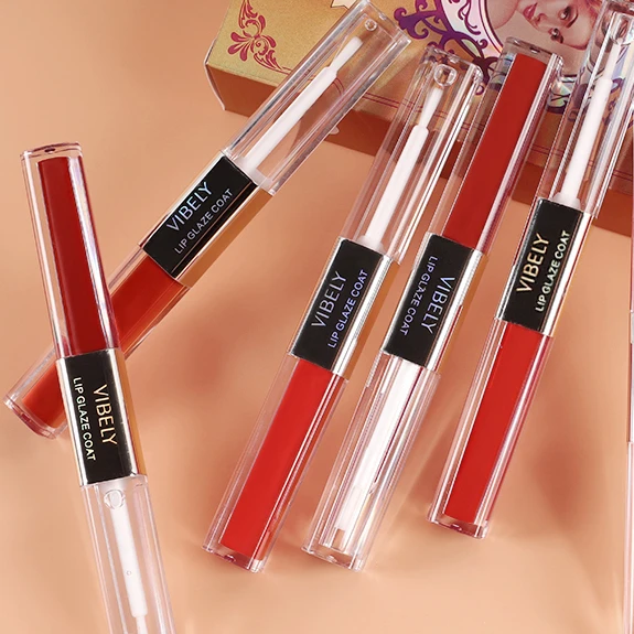 

Double Head Design Lip Tinted Lip Film Waterproof Lasting No-fade Moisturize 2 In 1 Lipstick Raincoat