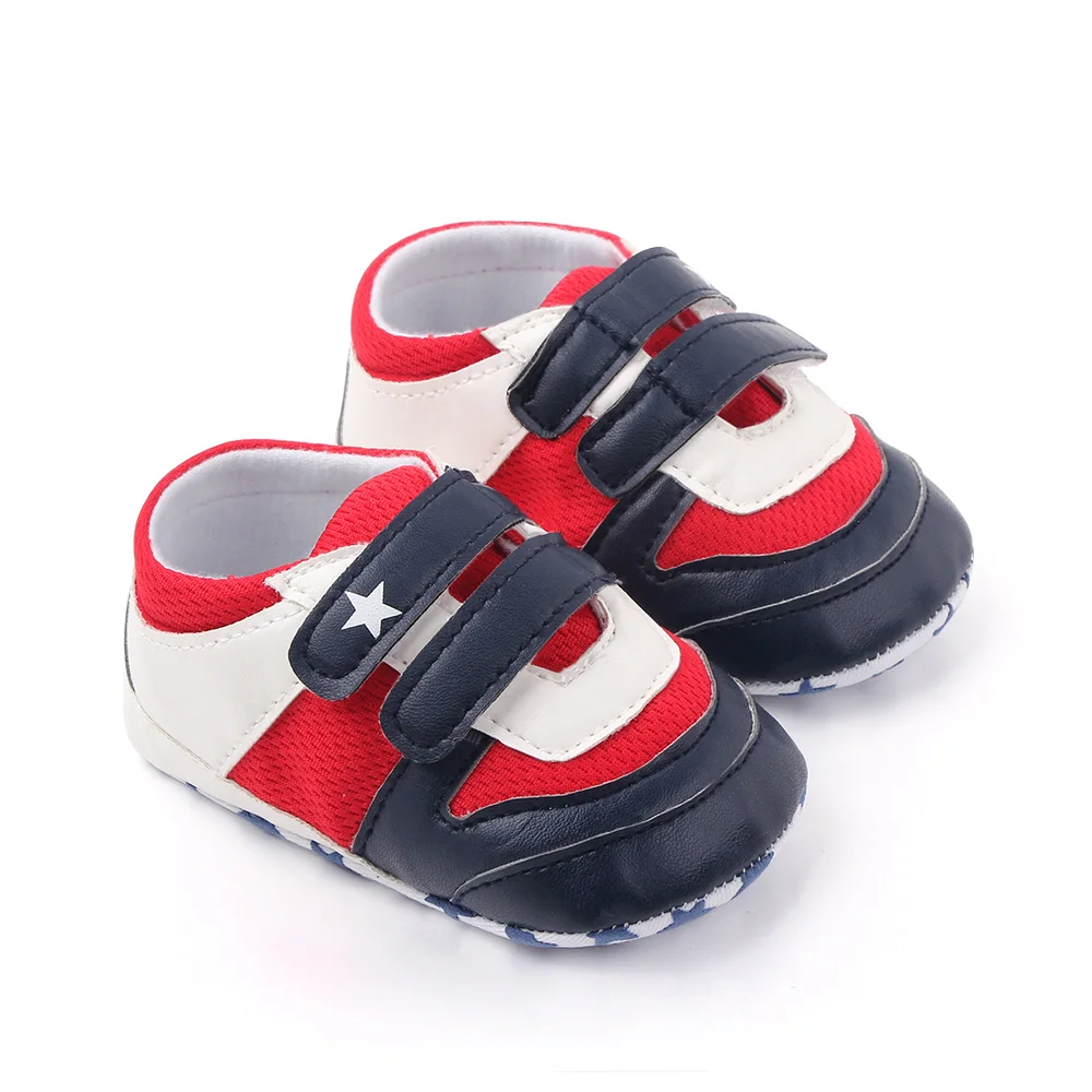 New patchwork design baby shoes boy kids casual sport shoes soft sole  infant  toddler shoes factory