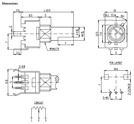 Linear Potentiometer B503 Potentiometer 9mm Single Potentiometer - Buy ...