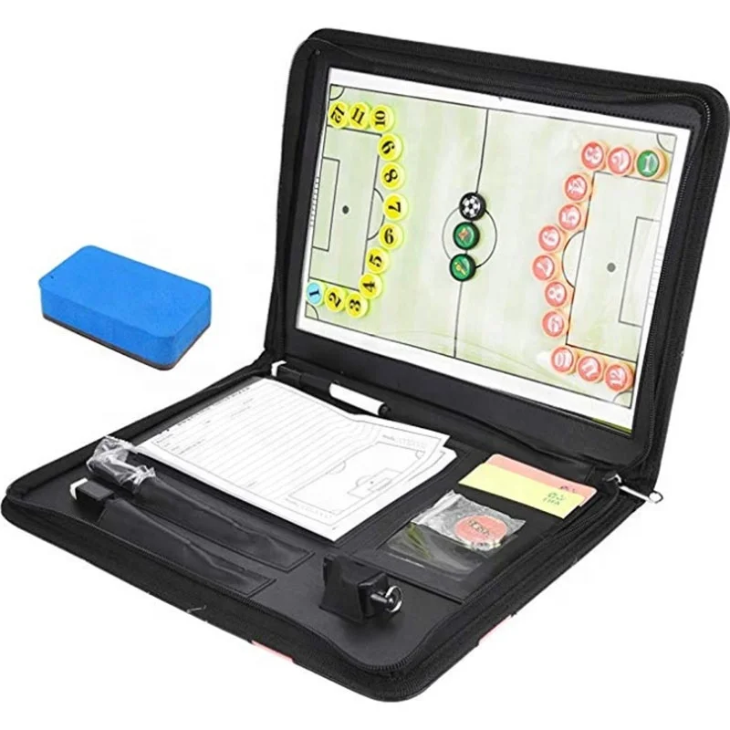 

RS0060 Multifunction Foldable 4 in 1 Football Tactics Board Zippers Magnetic Coaching Board With Whistle For Soccer Training