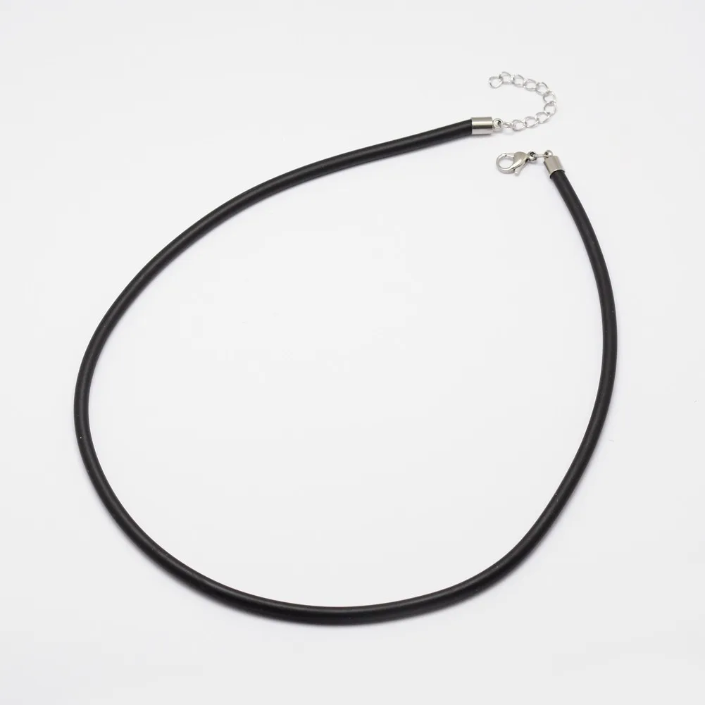 

Wholesale wax wire cord necklace stainless steel clasp 2mm diameter leather necklace cord