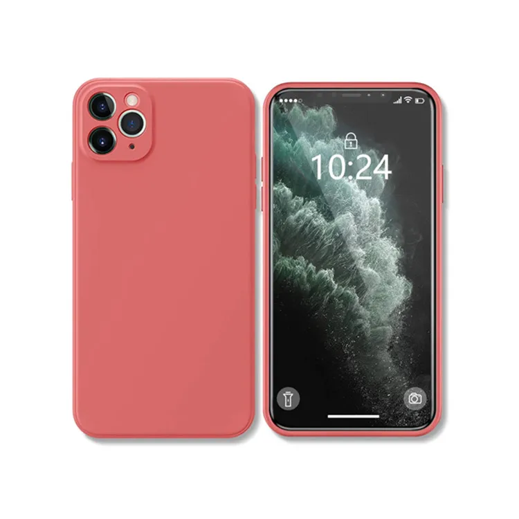 

Luxury Original Square Liquid Silicone Phone Case Shockproof For i Phone 11 Pro Silicone Case