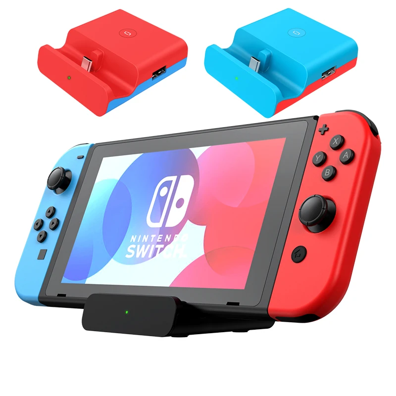 

Support mobile phone Game console Charging dock with Video Interface Screen Switching and USB 3.0 port for Nintendo Switch, Black/red/blue