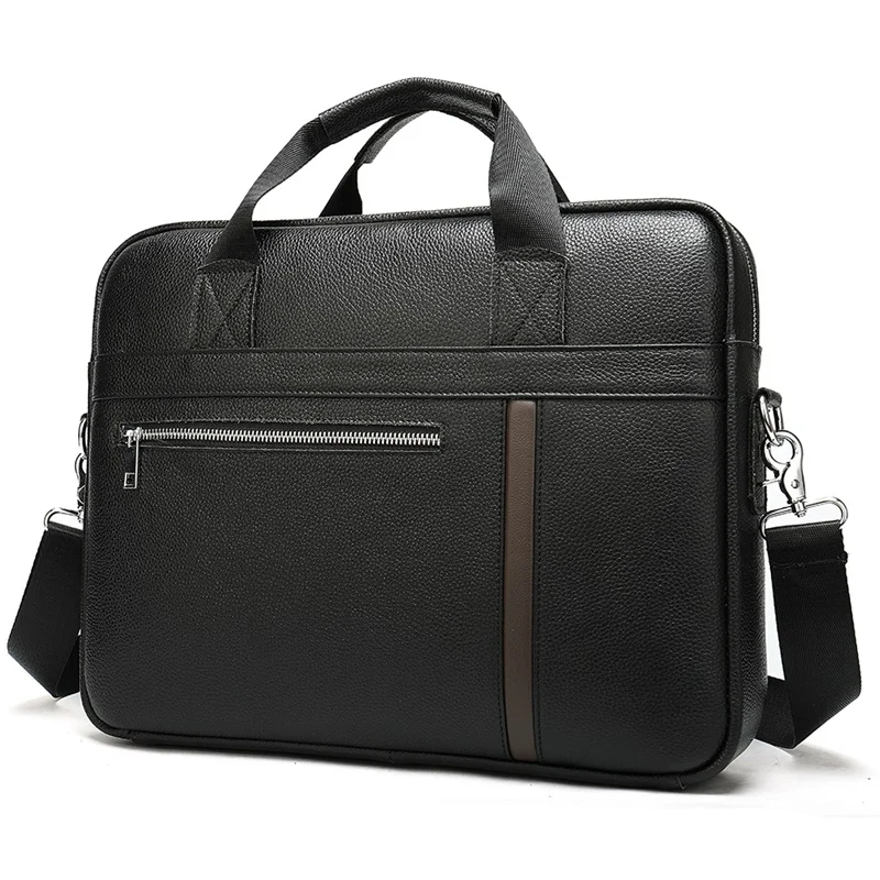 

Wholesale Black Tote Bag 7008 Business messenger bag shoulder Classical Genuine Leather Briefcase For Men