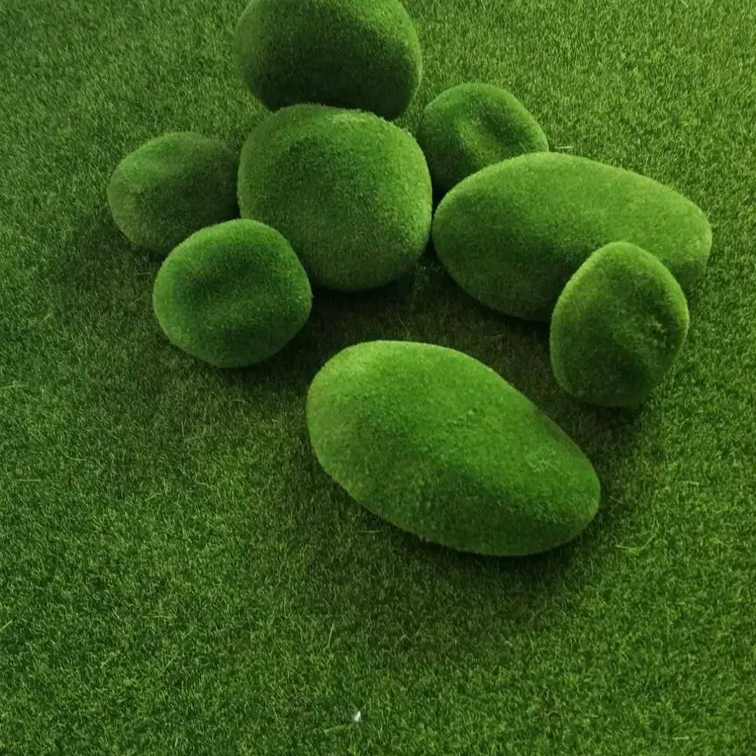 

High Quality decorative faux moss stone artificial moss balls indoor artificial grass