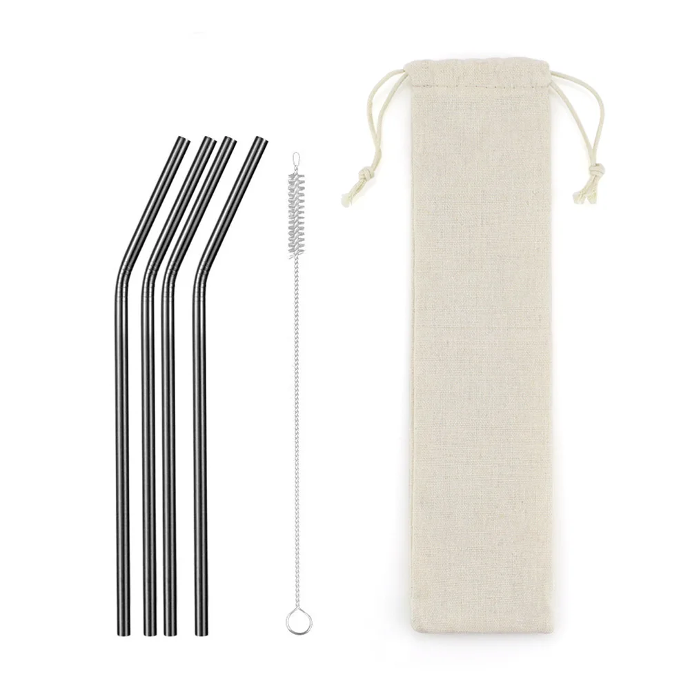 

Drinking Straw 304 Stainless Steel Straight Bent Straw Set with Cleaner Brush Pouch Wholesale 30 oz Straw Pajilla, Silver, rainbow, gold, black