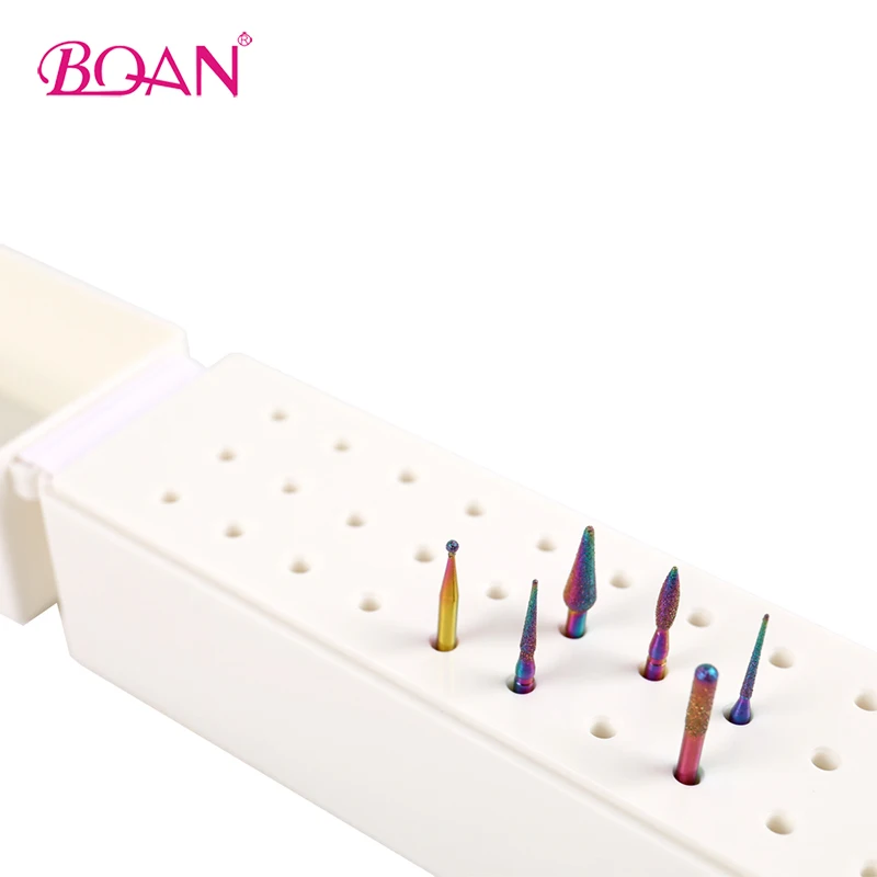 

BQAN 30 Holes Nail Art Drill Grinding Head Bit Holder Display Storage Box Nail Drill Bits Container Stand Display Rack