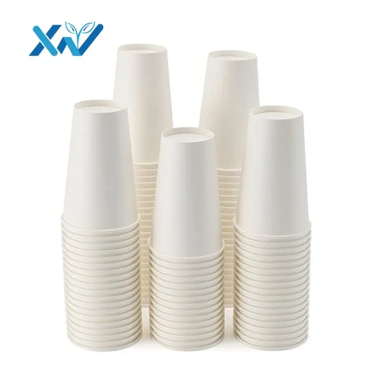 

Wholesale eco friendly disposable single wall white coffee paper cup with custom logo printed