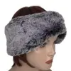 Newest Product Mature Ear Warmer Faux Fur Winter Hairband Black Grey Knitted Headband For Ladies