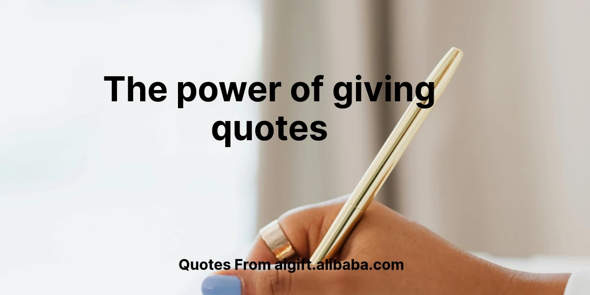 the power of giving quotes