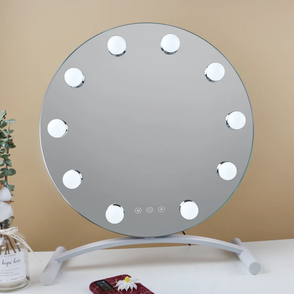 

Table makeup lighted mirror hollywood style makeup vanity mirror with lights, White black