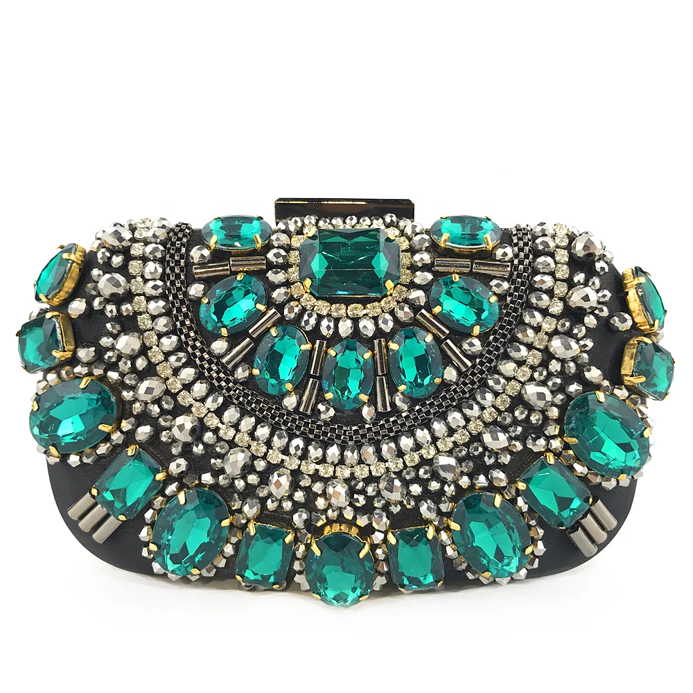 

Elegant rhinestone diamond purses handbag green female ladies crystal clutch bag