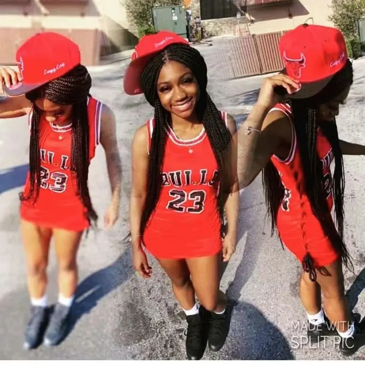 

Hot selling Ladies T-shirt 23 Jersey Dress Women Summer Dress One Piece Sleeveless Basketball Lace Jersey Dress for Women