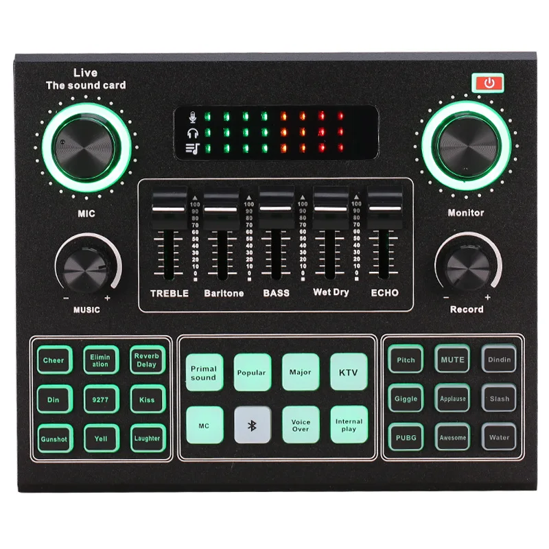 

New V9 BT Sound Card USB Headset Microphone Webcast Live Streaming Sound Card Phone Computer Singing Sound Card