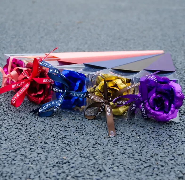 Gold Rose Flower Artificial Golden Roses 24k Valentines Day Rose Flower