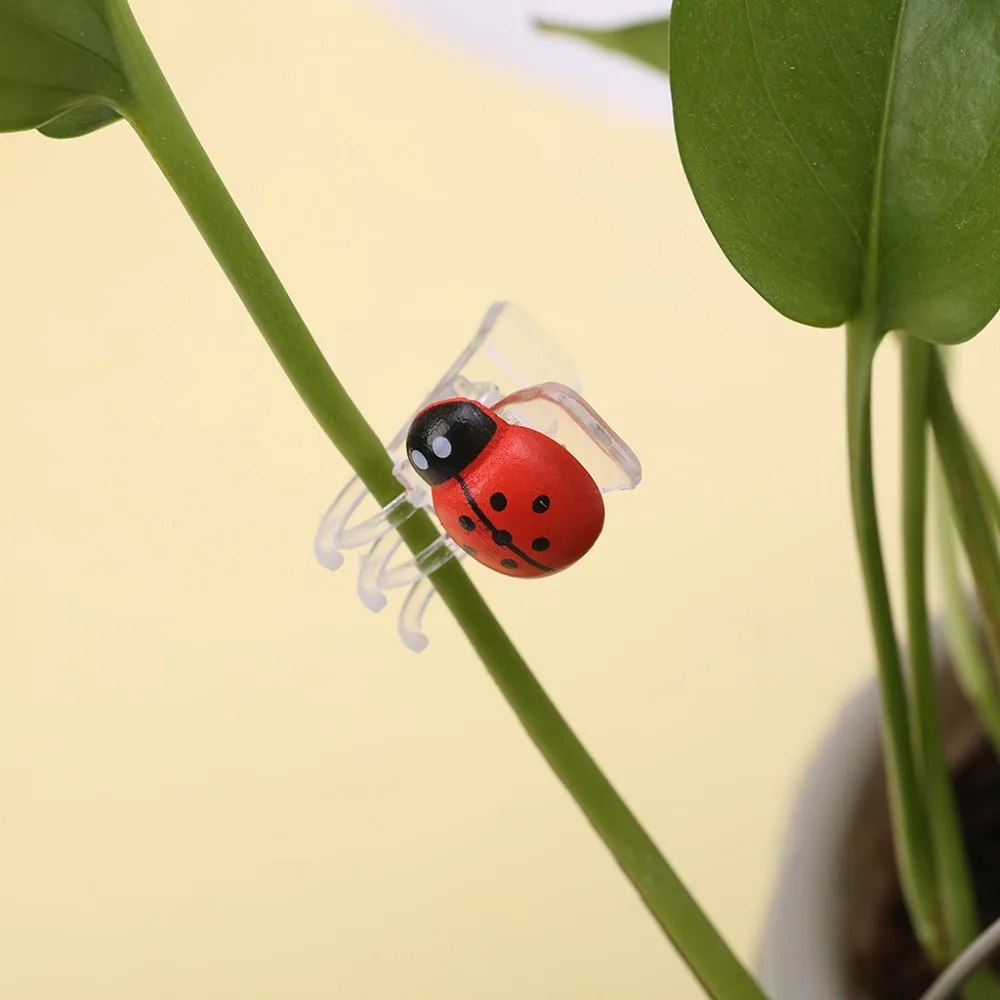 

Cute Ladybug Orchid Clips Garden Flower Cymbidium Clips Plant Stem Support Clips for Supporting Stems Stalks Vines Grow Upright