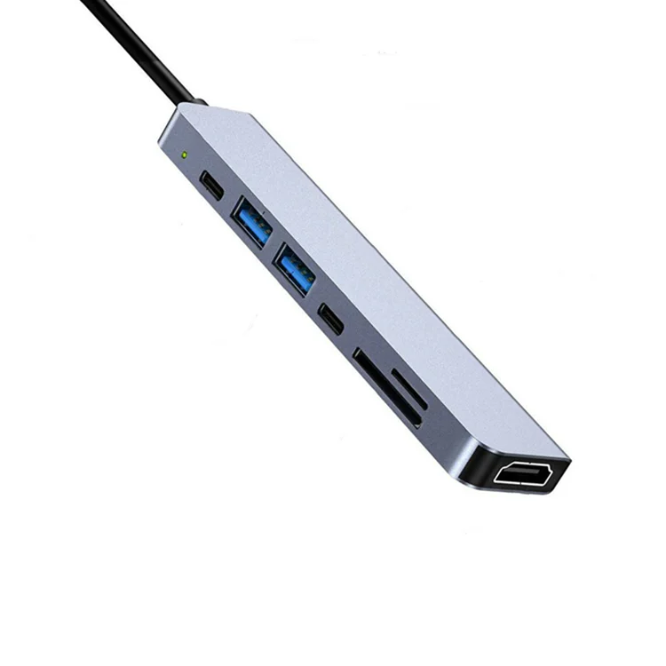 

7 IN 1 USB-C HUB USB3.0 Micro TF RJ45 Audio Internet Port USB-C 4K MD Ethernet LAN TYPE C HUB