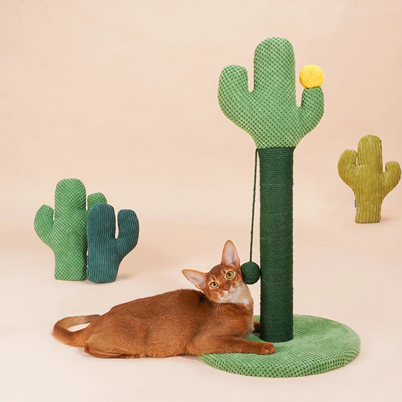 

Cat scratching post cactus catnip toy play cat tree scratcher small scratcher, Green