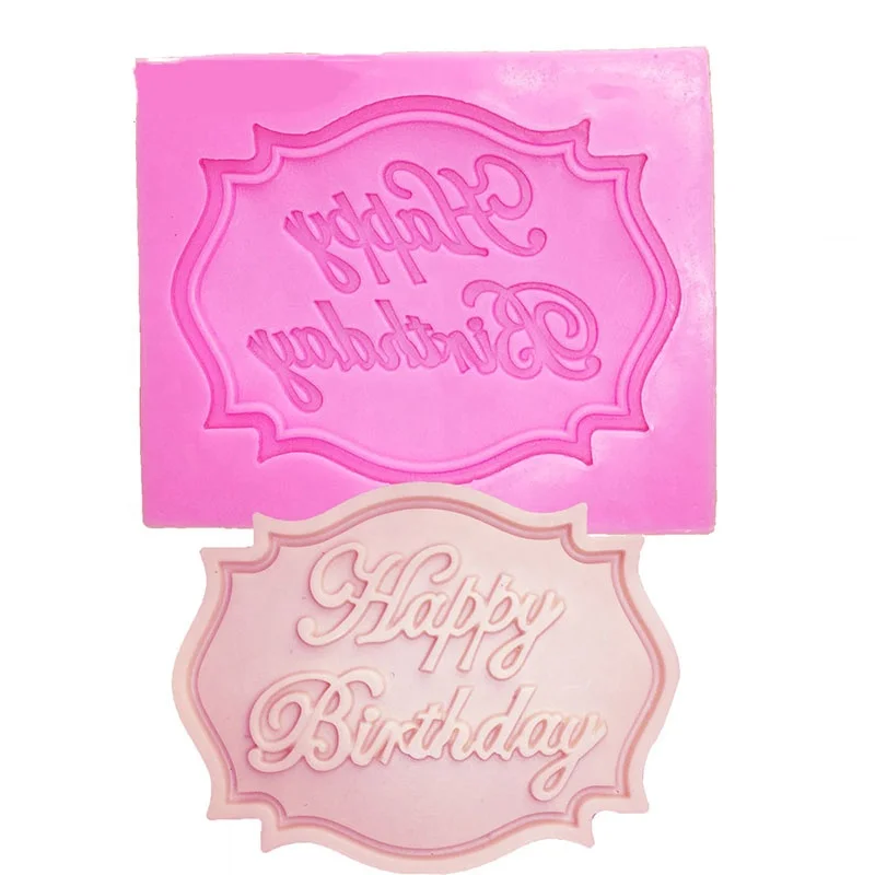 

Happy Birthday Letter Form Silicone Mold DIY Cupcake Topper Fondant Cake Decorating Tools Candy Clay Chocolate Gumpaste Mould