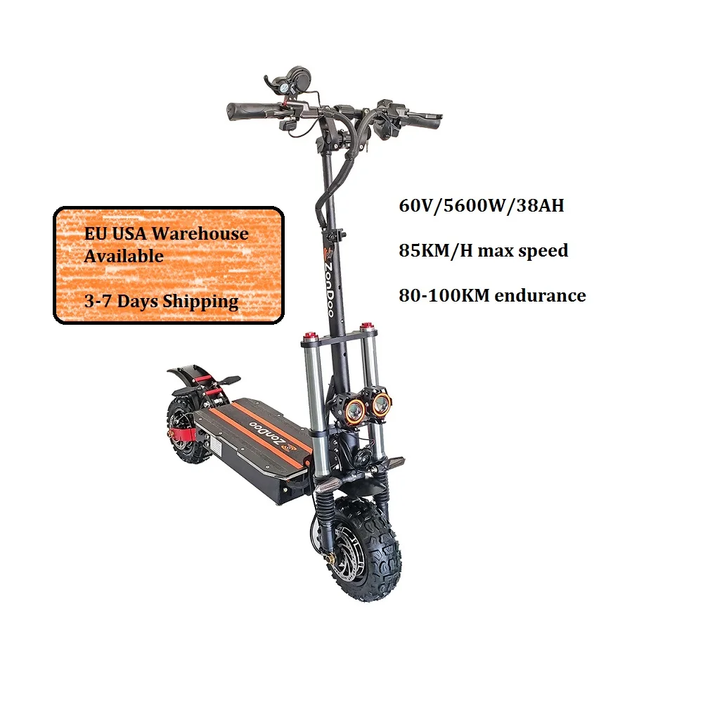 

11inch 60V 72V 3000W 5600W 6000W Off Road Dual Motor Electric Scooter Fast Speed European Warehouse 10 inch escooter for Adults