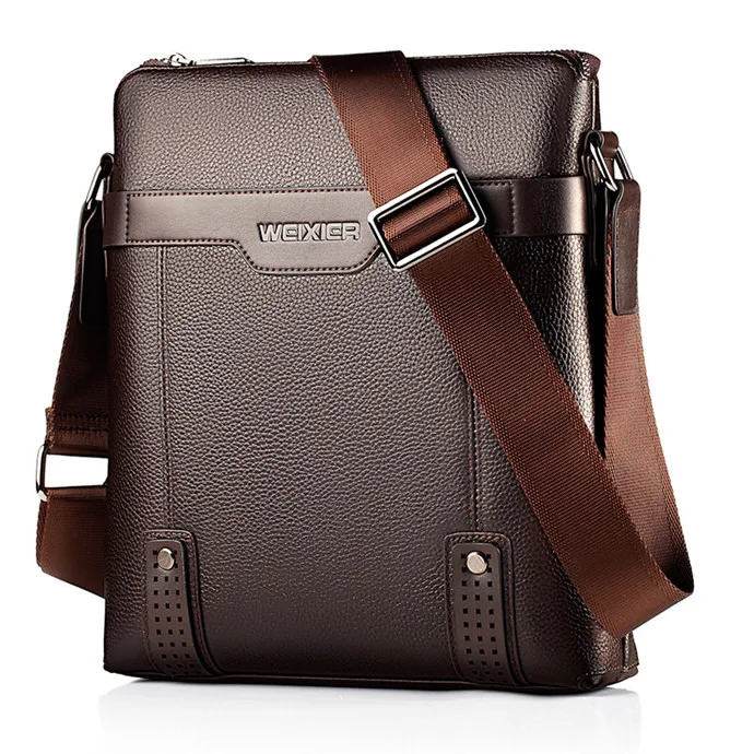 

Hot Sell Vertical Square Type Fashion Casual Business Messenger Shoulder Bag for men, Black/brown