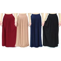 

Fashion Ladies Islamic Clothing Solid Colors High Waist Sexy Long Skirt For Muslim Women