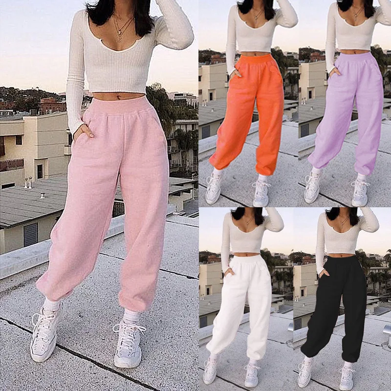 

WW-0152 Leisure Sports Joker Who Add Wool Clothing Bundle Of Foot Trousers Sports Women Trousers Casual Sweatpants, Customized color