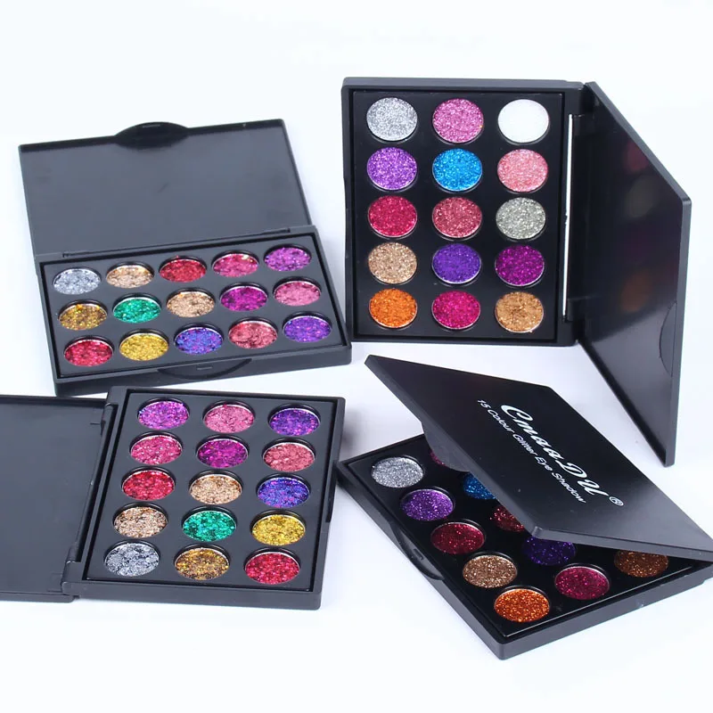 

CmaaDu GLAZED 15-color Glitter Powder Diamond Sequin High Gloss Makeup Eyeshadow Palette